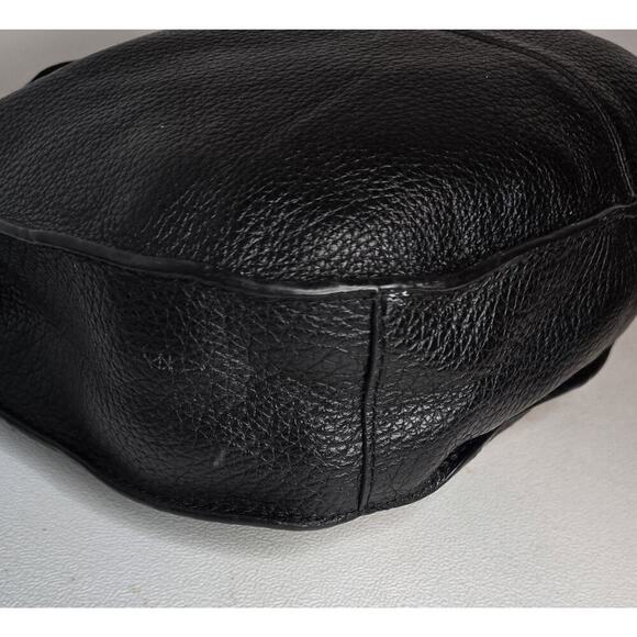 BANANA REPUBLIC Tab Close Crossbody/ Shoulder Bag Purse Pebble Black Leather - Picture 4 of 9